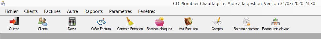 Ecran d'accueil de l'application CD_Rapides.